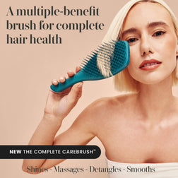 Model using the Tangle Teezer Complete Carebrush in Radiant Teal